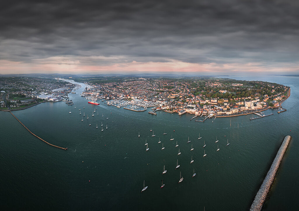Cowes Seafront Aerial - Isle of Wight Landscape Print