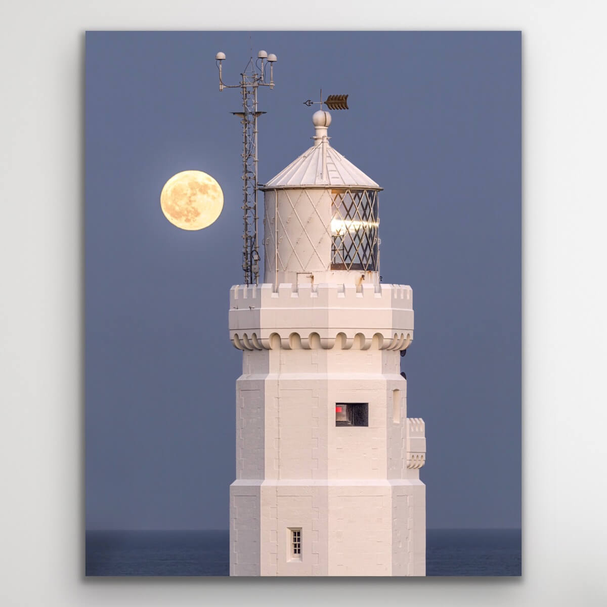 St Catherine's Moonrise - Isle of Wight Landscape Mounted Print