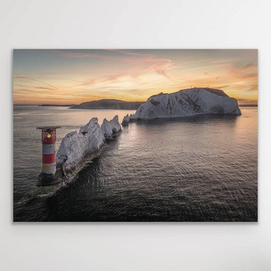 The Needles Sunrise 24' - Isle of Wight Landscape Mounted Print