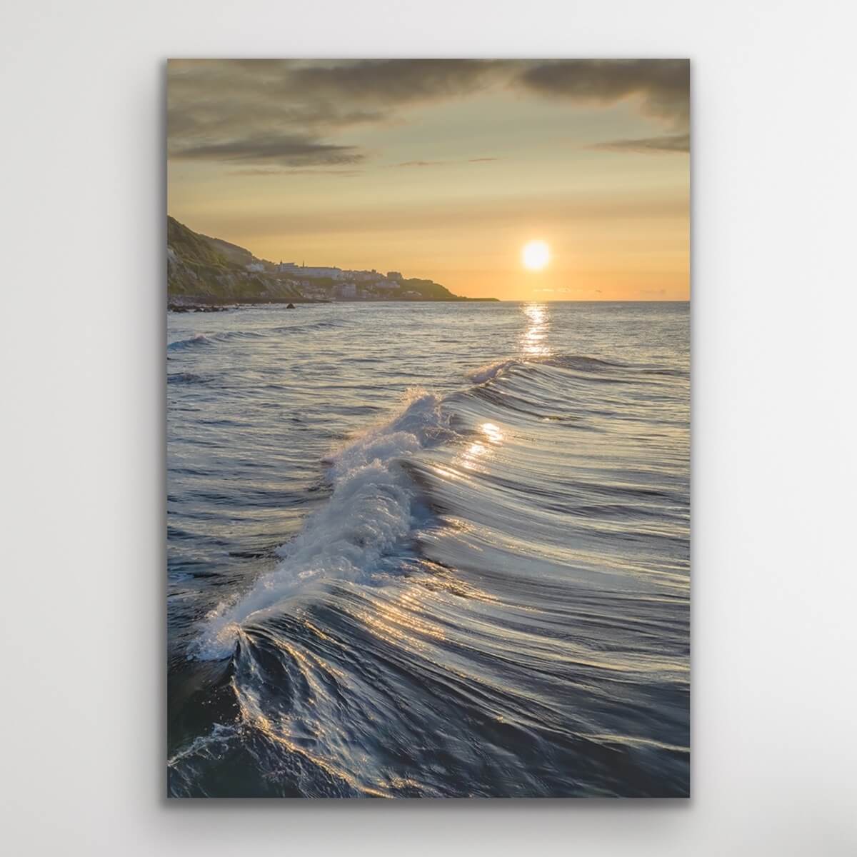 Ventnor Sunrise Wave - Isle of Wight Landscape Mounted Print