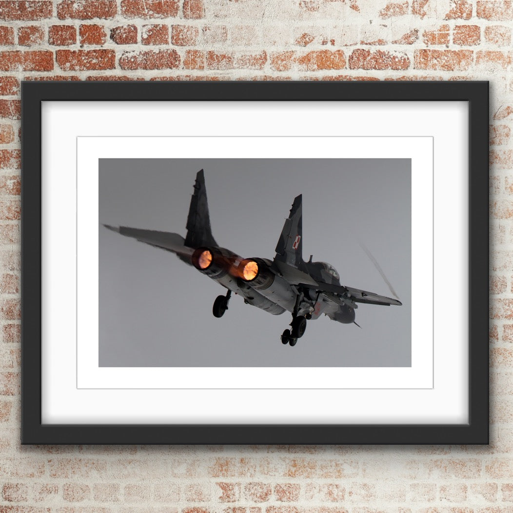 Afterburner fighter Jet Reheat Mig 29 Photography Print