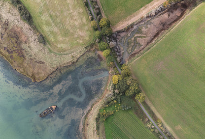 Yellowfin Wreck Medina River Aerial Photograph Isle of Wight Landscape Prints