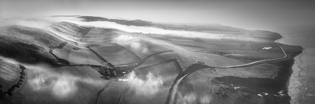 Misty Rolling Mist Military Road Photograph Isle of Wight Landscape Prints