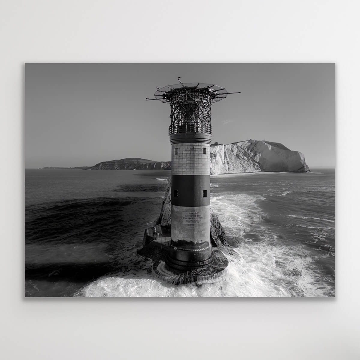 The Needles Black and White Aerial Photograph Gallery Isle of Wight Landscape Prints